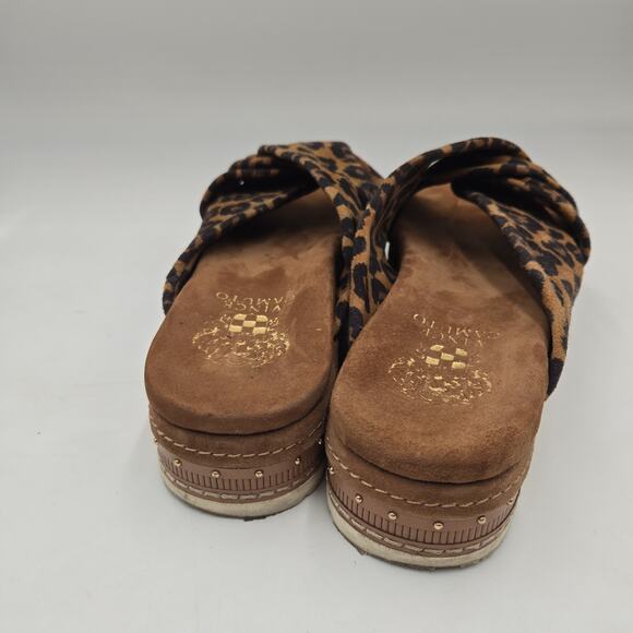 Vince Camuto Rareden 6.5 M Platform Slip On Slide Sandal Summer Leopard Mule - Picture 4 of 7